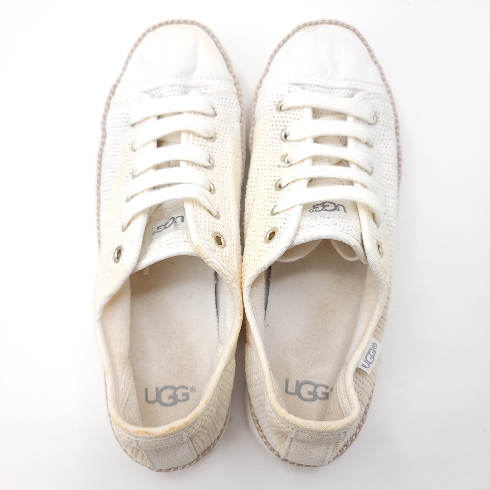 UGG Women’s Claudi Lifestyle Sneakers White Lace Up Shoes 1020094 Sz 7 - Picture 4 of 7